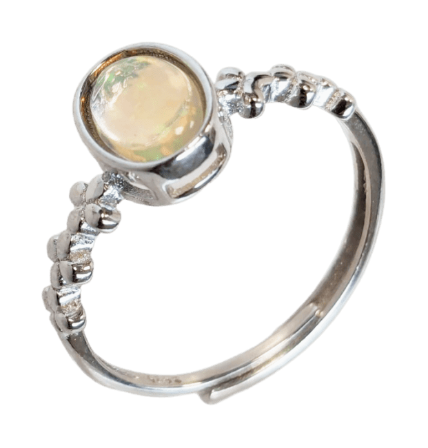 Srebrny pierścionek 925 Regulowany opal AA 5x7mm