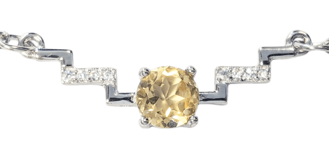 Naszyjnik ze srebra 925 Naturalny cytryn i fasetowany kryształ górski AA 5mm