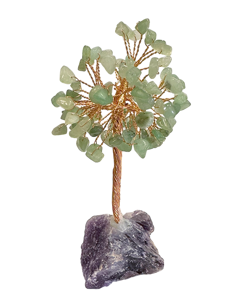 Drzewo Życia Zielony Awenturyn na Ametystowej Druzie 12-13cm