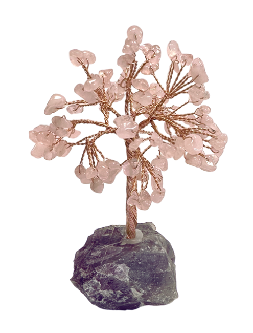 Drzewo życia Kwarc różowy na druzie ametystowej 12-13cm