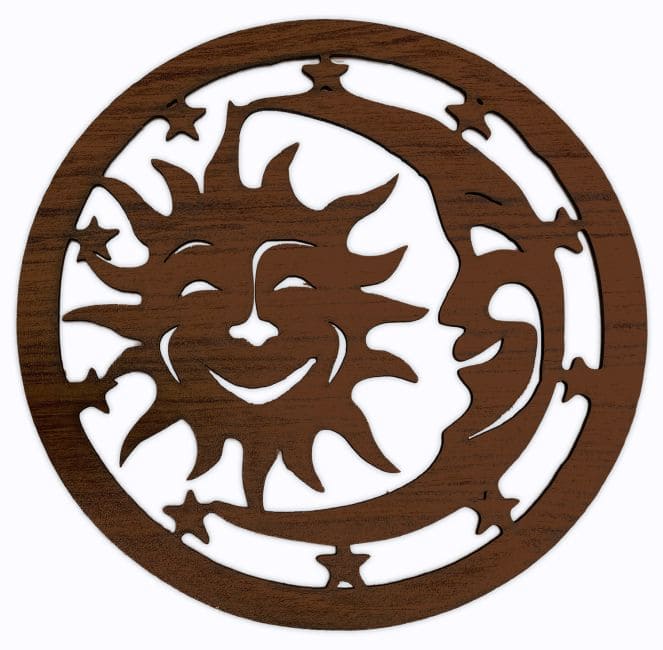 Drewniany panel magnetyczny Słońca i Księżyca