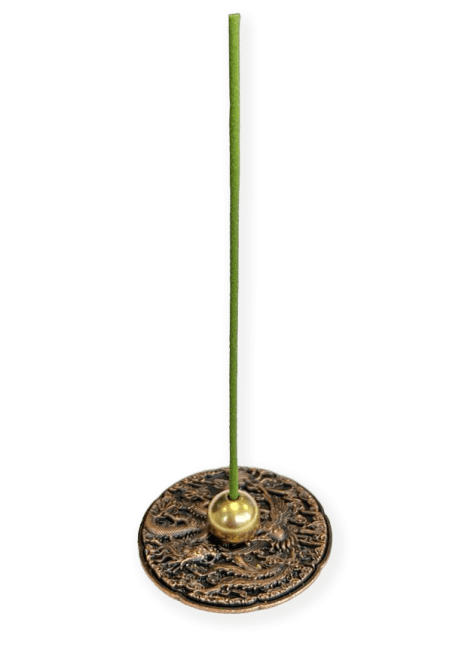 Metalowy stojak na kadzidełka Smok i Feniks - 5 cm
