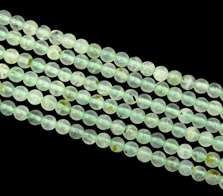 Koraliki Prehnite A+ 4.5 mm na drucie 40 cm