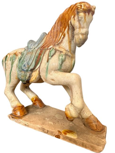 Kolorowy koń z terakoty, wys. 18 cm