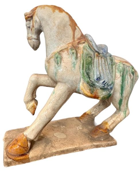 Kolorowy koń z terakoty, wys. 18 cm