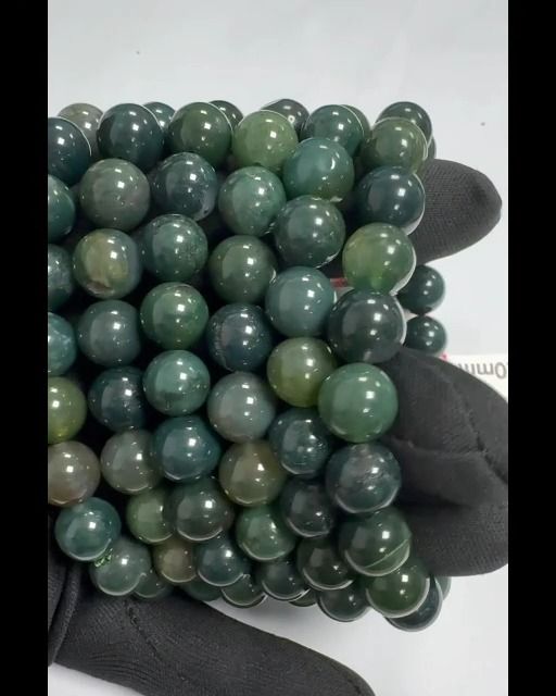 Bransoletka z koralików Moss Agate 10mm