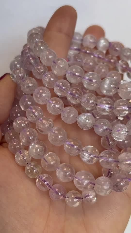 Bransoletka Kunzite AAAA z koralików 7.5-8.5mm