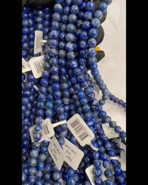 Korale Lapis Lazuli A o średnicy 6-7mm na drucie 40cm